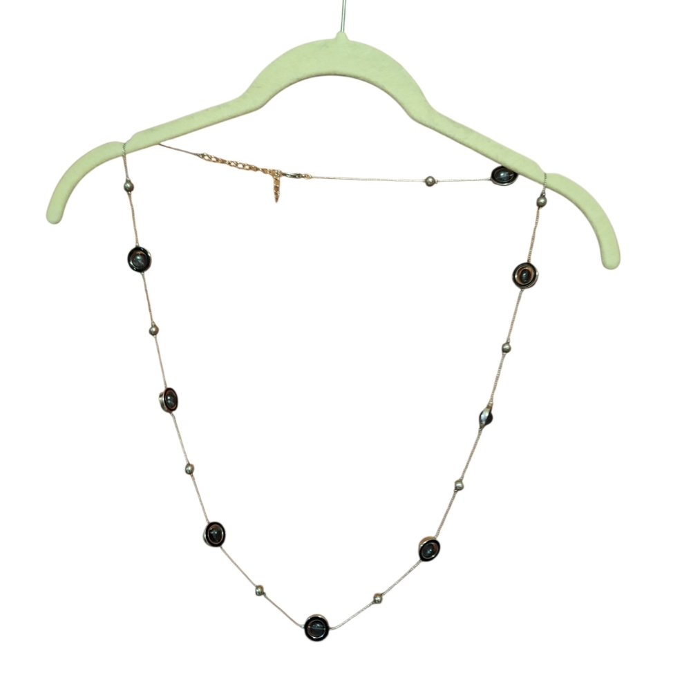 Coldwater Creek Signed Long Statement Station Round Lightweight Necklace Layer
